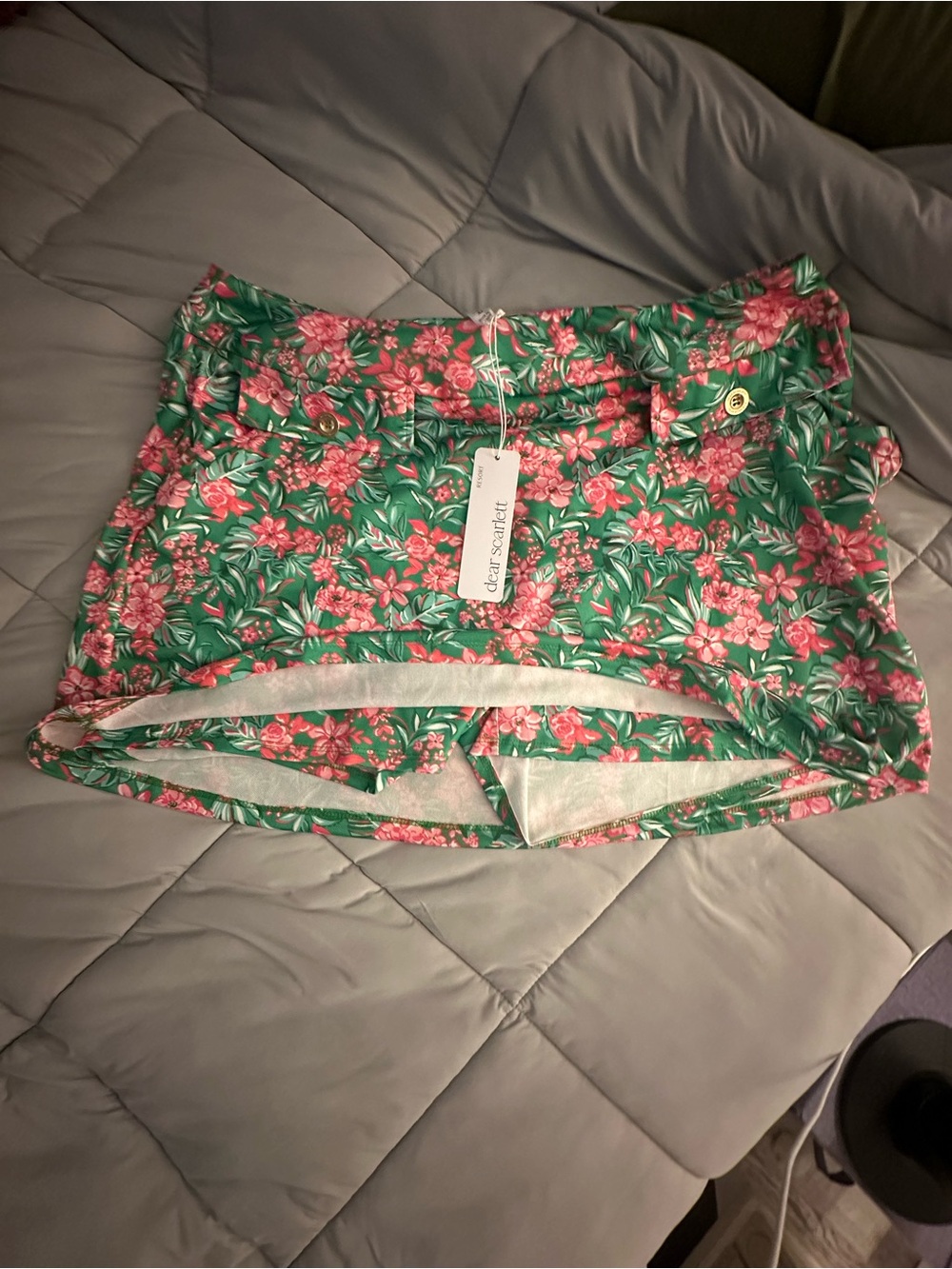 NWT Scarlett Floral Skort in Green & Pink